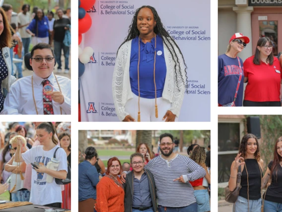 montage of students with the dean at the Honors celebration