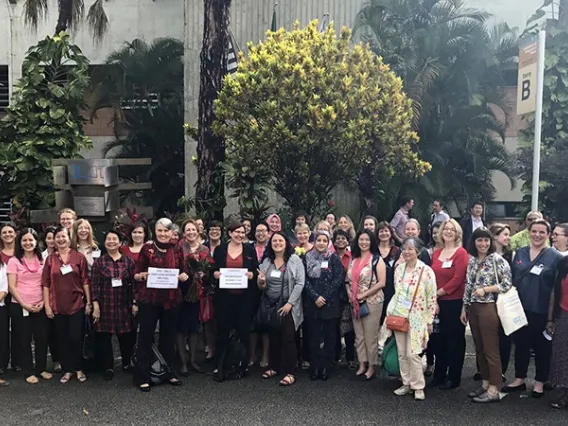 Women authors of the IPCC 1.5°C report in Brazil on International Women’s Day in 2017. Credit: Lincoln Alves