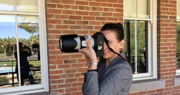 Photographer with camera
