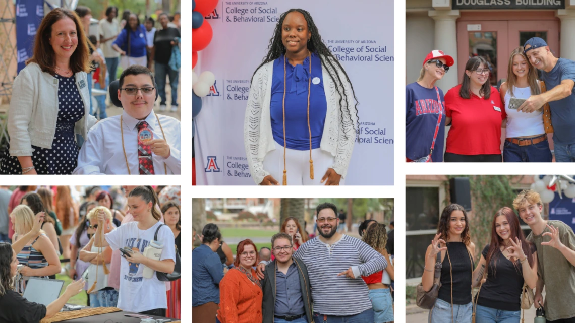 montage of students with the dean at the Honors celebration