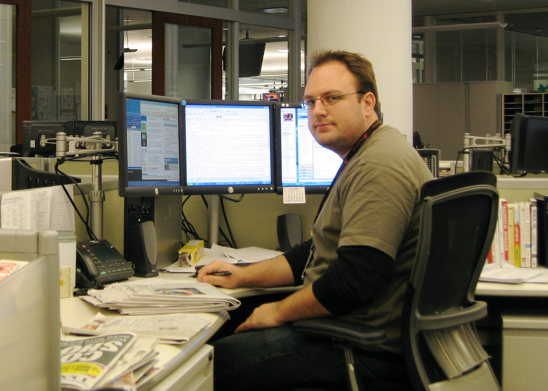 Joe Altman at the AP business desk in New York in 2007.