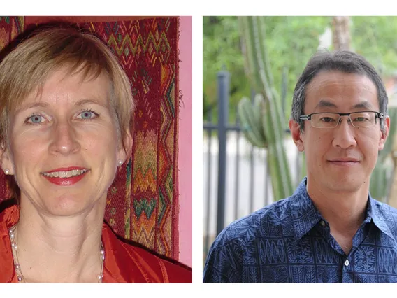 Left to right: Photos of Professors Daniela Triadan and Takeshi Inomata