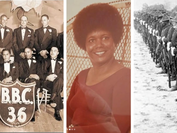 Photo montage left to right, Tucson's Beau Brummel Club, Doris J. Thompson, and Buffalo Soldiers 10th Cavalry