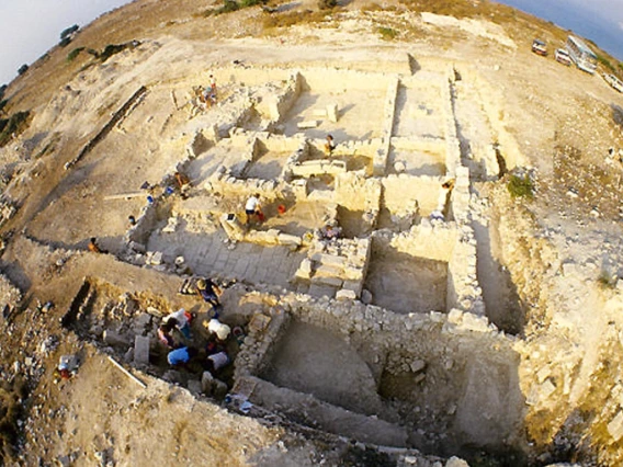 Overhead shot of an excavation site