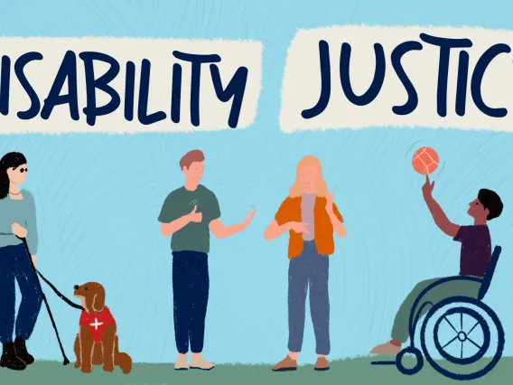 illustration of four people with disabilities