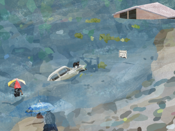 Flooding. Art by Mackenzie Meitner/College of SBS.