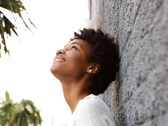 Woman looking at sky