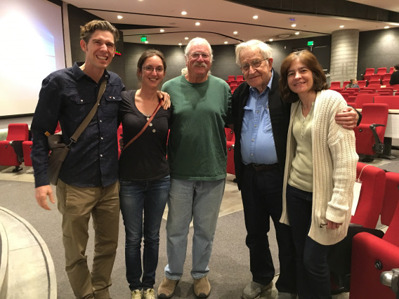 photo of students with noam chomsky