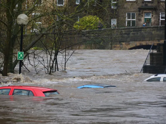 car under water