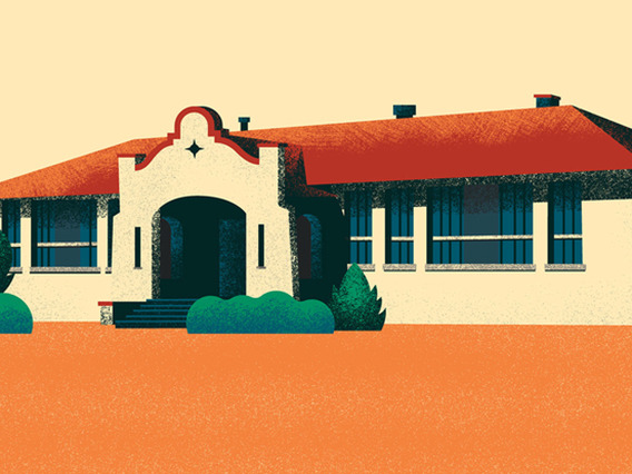 A graphic illustration of the Dunbar School in the 1950s. (Image: Eddie Canto)