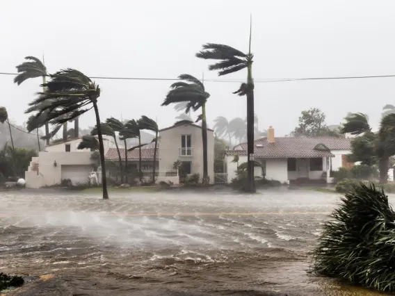 A flooded street in Fort Lauderdale, Florida, during Hurricane Irma in 2017.