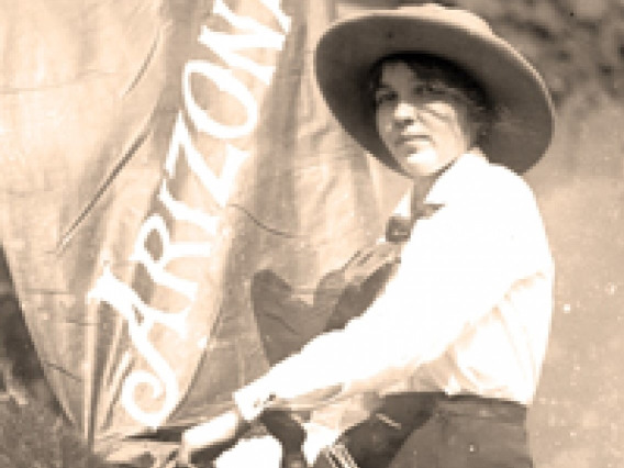 Arizona woman on horseback