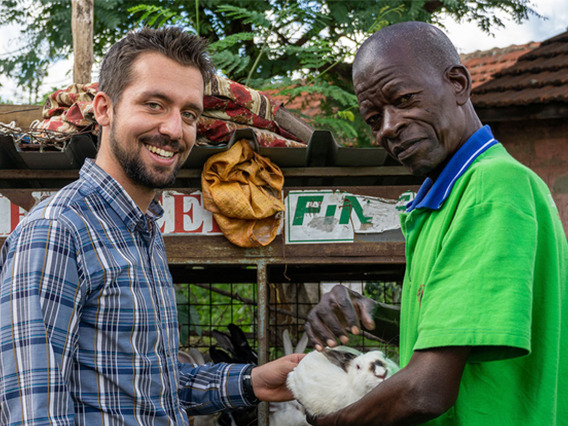 Jake Meyers (left) produced a digital story with Francis Wachira (right) 