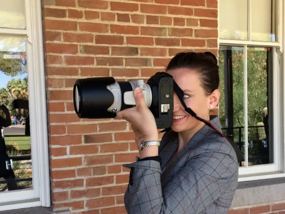 Photographer with camera