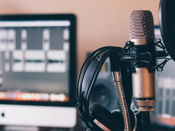 microphone in front of computer