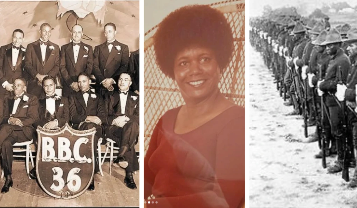 Photo montage left to right, Tucson's Beau Brummel Club, Doris J. Thompson, and Buffalo Soldiers 10th Cavalry