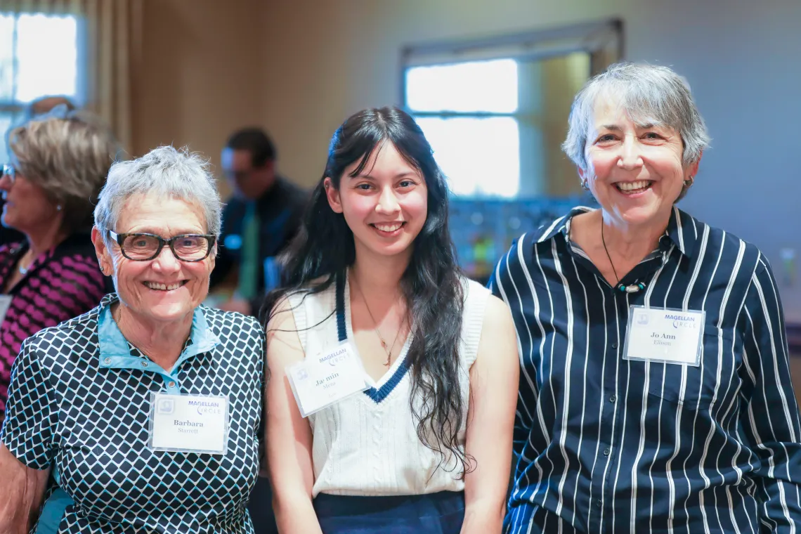 Barbara Starrett and Jo Ann Ellison with their Scholar Jasmin Meza