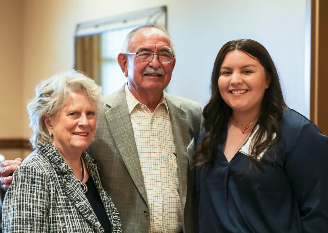 Rowene Aguirre-Medina and Roy Medina with their Scholar Zoey Rubinoff