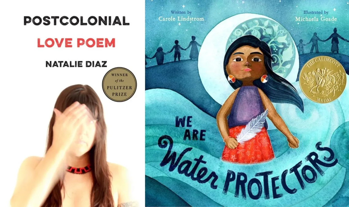 covers of Postcolonia Love Poem and We are Water Protectors