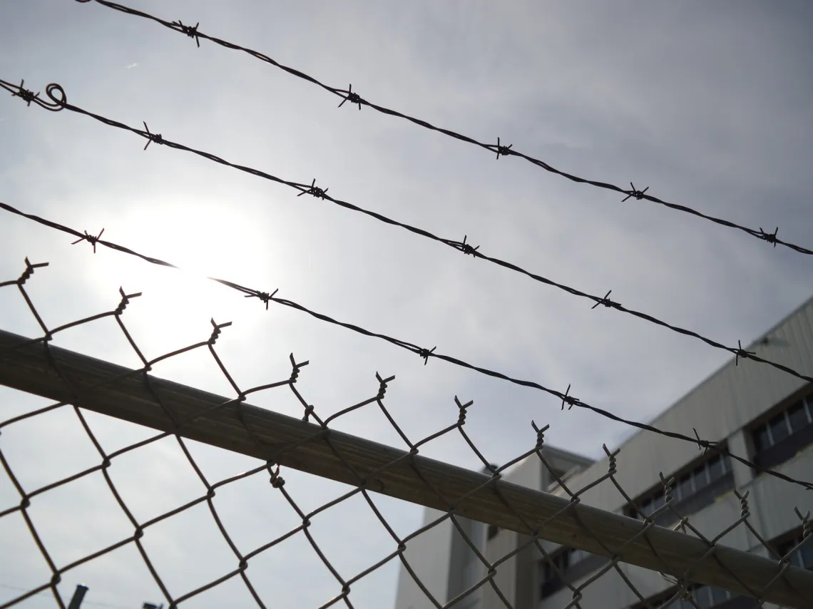 fence and barbed wire