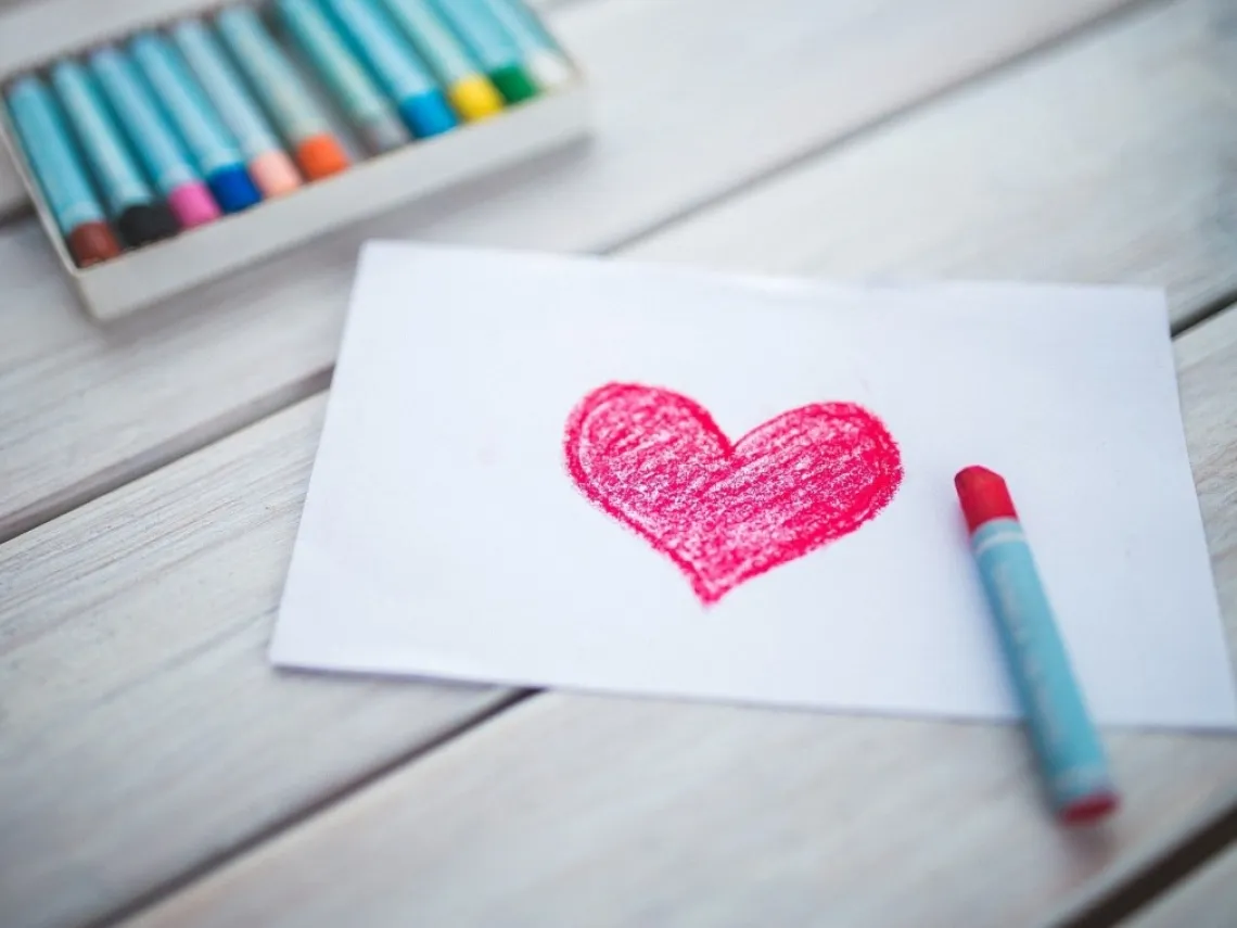 crayon heart