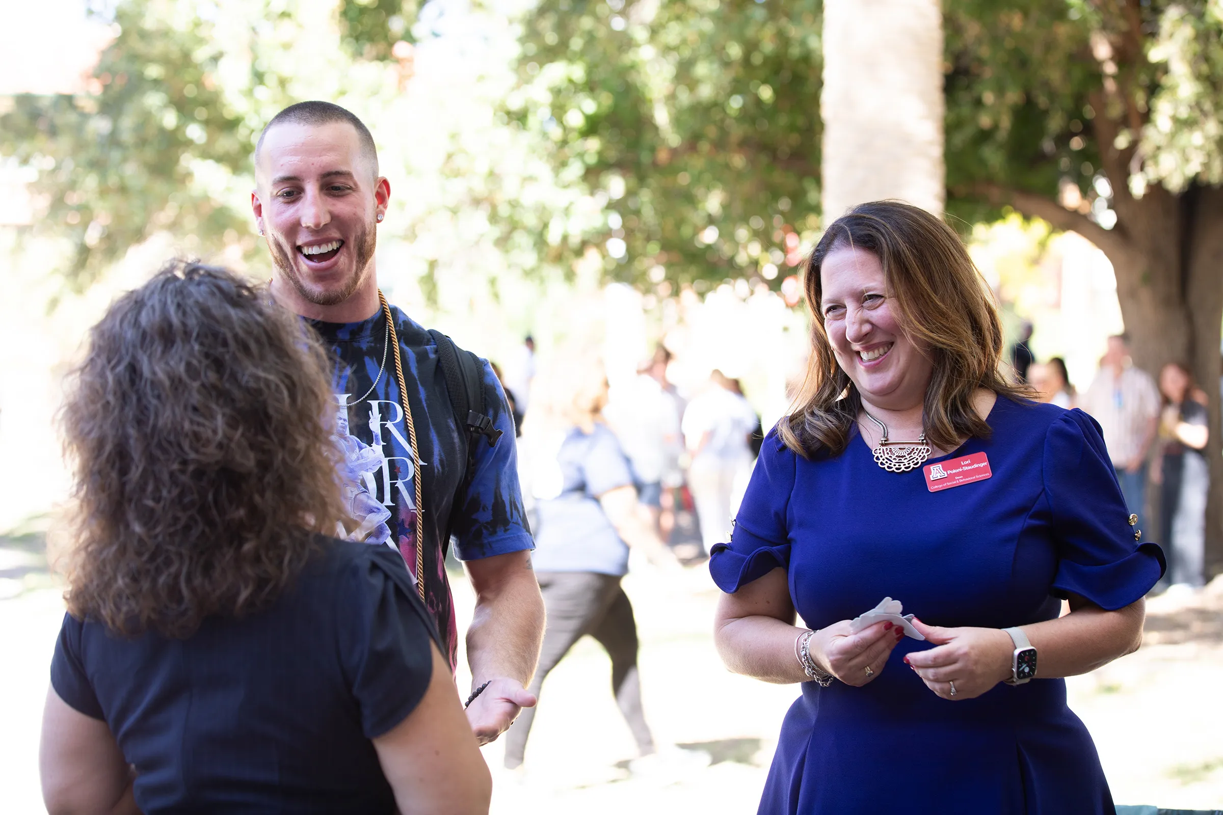 Dean Lori Poloni-Staudinger with a student at Honors Convocation