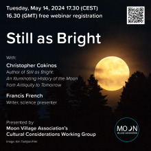 Picture of the moon with text about webinar event