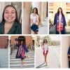 A photo montage of seven students who are all in graduation regalia