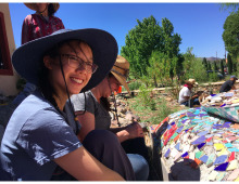 womann in hat in Patagonia for SW Field Studies in Writing Program