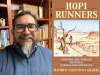 Mathew Sakiestewa Gilbert and the book cover for Hopi Runners