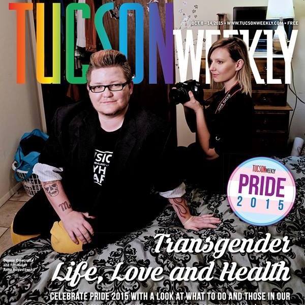Photo of Anna Augustowska on the cover of Tucson Weekly with Donnie Cianciotto
